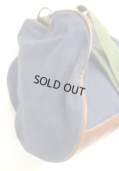 画像3: 80'S LL Bean キャンバス/レザー ダッフルバッグ ネイビー/オリーブ USA製 (VINTAGE)