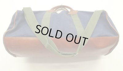 画像6: 80'S LL Bean キャンバス/レザー ダッフルバッグ ネイビー/オリーブ USA製 (VINTAGE)