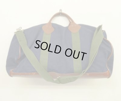 画像5: 80'S LL Bean キャンバス/レザー ダッフルバッグ ネイビー/オリーブ USA製 (VINTAGE)