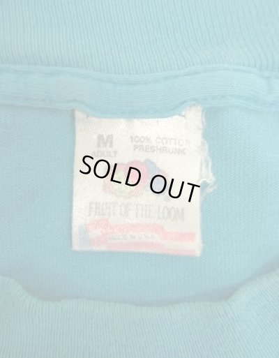 画像2: 90'S FRUIT OF THE LOOM シングルステッチ 耳付きポケット 半袖 Tシャツ ターコイズ USA製 (VINTAGE)