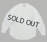 90'S RALPH LAUREN "POSTBOY" シャンブレー 長袖 バンドカラーシャツ ブルー (VINTAGE)