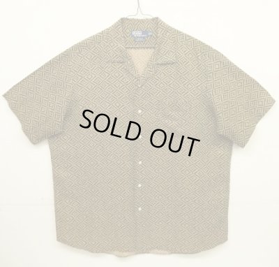 画像1: 90'S RALPH LAUREN "BONNARD" シルク/リネン 半袖 オープンカラーシャツ 総柄 (VINTAGE)