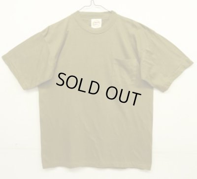 画像1: 80'S SMILE WITH STYLE シングルステッチ ポケット付き 半袖 Tシャツ カーキ パキスタン製 (DEADSTOCK)