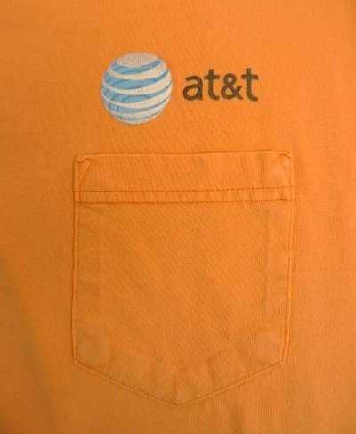 画像3: 90'S at&t "BAYSIDE製" ポケット付き 半袖 Tシャツ シャーベットオレンジ USA製 (VINTAGE)