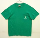 80'S PARK TYATT "HANES製" シングルステッチ ポケット付き 半袖 Tシャツ グリーン USA製 (VINTAGE)