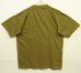 画像3: 80'S SMILE WITH STYLE シングルステッチ ポケット付き 半袖 Tシャツ カーキ パキスタン製 (DEADSTOCK) (3)
