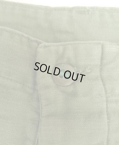 画像4: 60'S アメリカ軍 US ARMY "OG107" 初期モデル コットンサテン 平ボタン ベイカーパンツ W36L33 (VINTAGE)