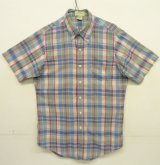 70'S LL Bean TMタグ コットン 半袖 マドラスチェック BDシャツ インド製 (VINTAGE)