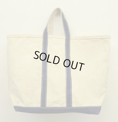 画像6: 70'S LL Bean ガイドライン1本 キャンバス トートバッグ ネイビー/オフホワイト USA製 (VINTAGE)