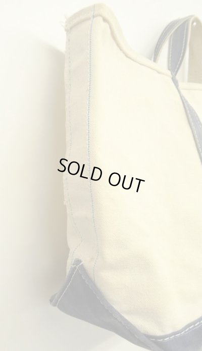 画像3: 80'S LL Bean 2色タグ キャンバス トートバッグ ネイビー/オフホワイト USA製 (VINTAGE)