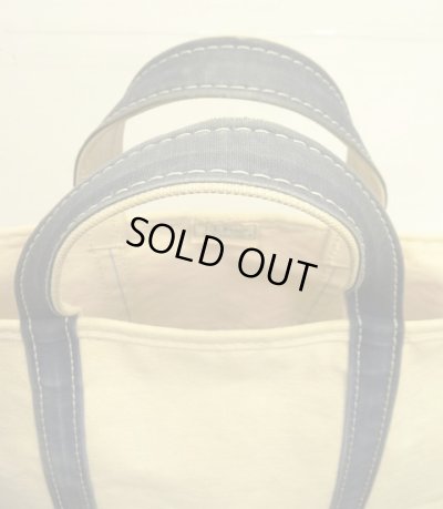 画像5: 80'S LL Bean 2色タグ キャンバス トートバッグ ネイビー/オフホワイト USA製 (VINTAGE)