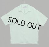 90'S RALPH LAUREN "CALDWELL"  リネン 半袖 オープンカラーシャツ ミントグリーン (DEADSTOCK)
