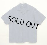 90'S RALPH LAUREN "CALDWELL"  リネン 半袖 オープンカラーシャツ インディゴ/ストライプ (VINTAGE)