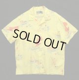 90'S RALPH LAUREN ビスコース 半袖 オープンカラー アロハシャツ イエローベース (VINTAGE)