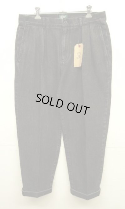 画像1: WOODBLOCK "2TUCK BLACK DENIM TROUSER" BLACK (NEW)