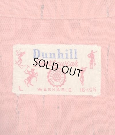 画像2: 50'S DUNHILL SPORTSWEAR レーヨン 長袖 オープンカラーシャツ レッド/カスリ (VINTAGE)