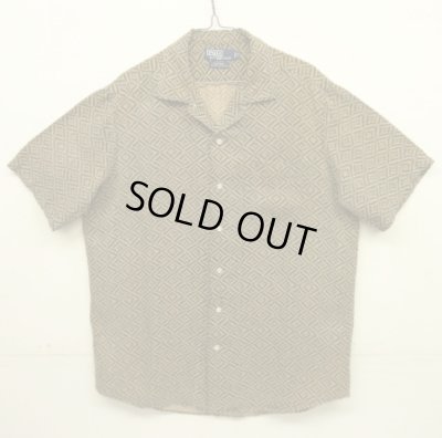 画像1: 90'S RALPH LAUREN "BONNARD" シルク/リネン 半袖 オープンカラーシャツ 総柄 (VINTAGE)