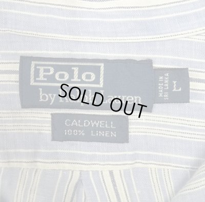 画像2: 90'S RALPH LAUREN "CALDWELL"  リネン 半袖 オープンカラーシャツ ストライプ (VINTAGE)