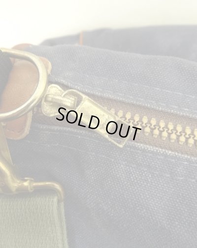 画像4: 80'S LL Bean キャンバス/レザー ダッフルバッグ ネイビー/オリーブ USA製 (VINTAGE)