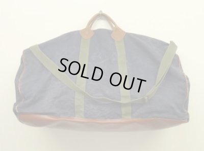 画像6: 80'S LL Bean キャンバス/レザー ダッフルバッグ ネイビー/オリーブ USA製 (VINTAGE)