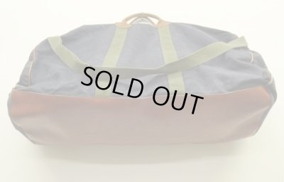 画像5: 80'S LL Bean キャンバス/レザー ダッフルバッグ ネイビー/オリーブ USA製 (VINTAGE)