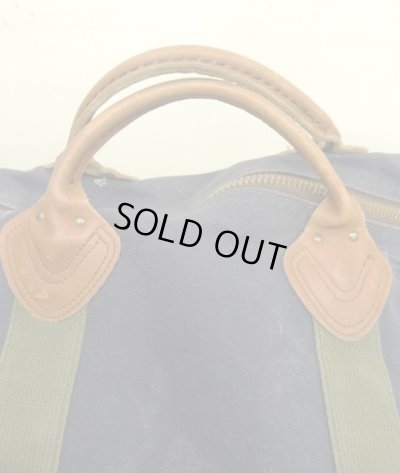 画像3: 80'S LL Bean キャンバス/レザー ダッフルバッグ ネイビー/オリーブ USA製 (VINTAGE)