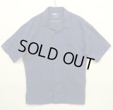 90'S RALPH LAUREN "CLAYTON" リネン/コットン 半袖 オープンカラーシャツ ネイビー (VINTAGE)