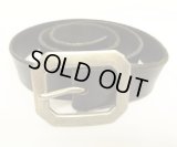 RRL "SOLID BRASSバックル" レザーベルト ブラック イタリア製 (USED)
