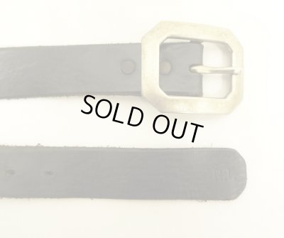 画像4: RRL "SOLID BRASSバックル" レザーベルト ブラック イタリア製 (USED)