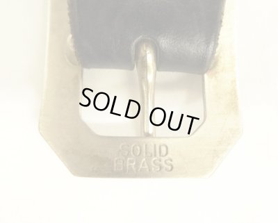 画像6: RRL "SOLID BRASSバックル" レザーベルト ブラック イタリア製 (USED)