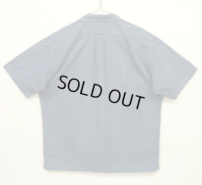 画像3: 90'S RALPH LAUREN "CALDWELL" コットン 同色ロゴ 半袖 オープンカラーシャツ ネイビー (VINTAGE)