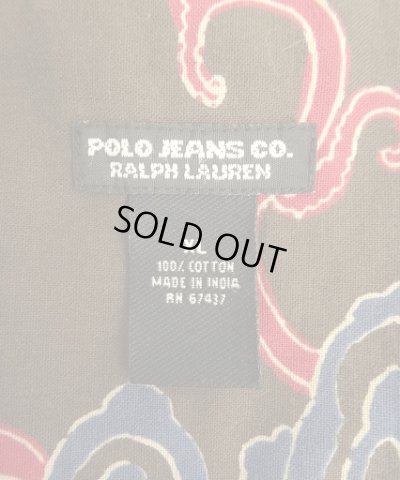 画像2: RALPH LAUREN "POLO JEANS" コットン 半袖 オープンカラーシャツ ブラウンベース総柄 (VINTAGE)