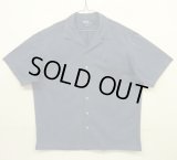 90'S RALPH LAUREN "CALDWELL" コットン 同色ロゴ 半袖 オープンカラーシャツ ネイビー (VINTAGE)