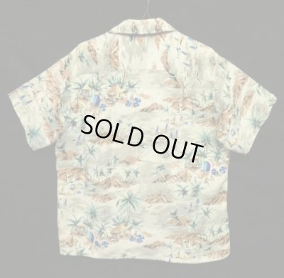 画像3: 60'S ALOHA SHIRT "三角タグ" レーヨン 半袖 オープンカラーシャツ 総柄 (VINTAGE)