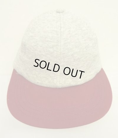 画像3: 90'S J.CREW 旧タグ スウェット/ツイル 6パネルキャップ アッシュグレー/バーガンディ (DEADSTOCK)