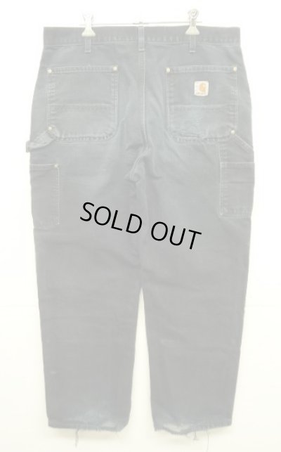 画像4: 90'S CARHARTT ダック ダブルニーペインターパンツ フェードブラック W36L30 USA製 (VINTAGE)