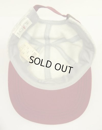 画像6: 90'S J.CREW 旧タグ スウェット/ツイル 6パネルキャップ アッシュグレー/バーガンディ (DEADSTOCK)