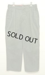 90'S RALPH LAUREN ツープリーツ ダブルステッチ キャンバスパンツ オリーブ 42TALONジップ USA製 (VINTAGE)