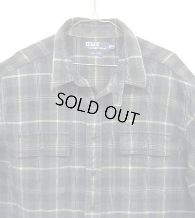 画像3: 90'S RALPH LAUREN チンスト＆マチ付き ヘビーフランネル 長袖 ワークシャツ チェック柄 (VINTAGE)