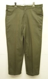 70'S SEARS "PERMA-PREST" ワークパンツ 42TALONジップ オリーブ (VINTAGE)