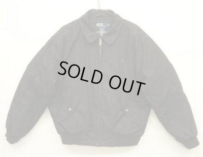 画像1: 90'S RALPH LAUREN 中綿入り ドリズラージャケット ブラック (VINTAGE)