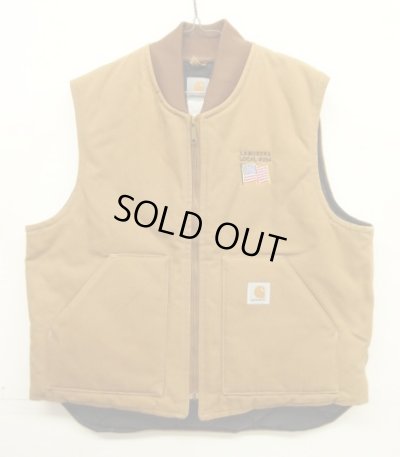 画像1: 00'S CARHARTT 裏地キルティング ダックベスト ブラウン USA製 (VINTAGE)