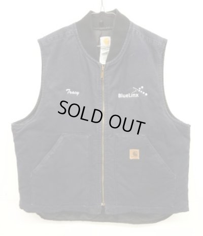 画像1: 00'S CARHARTT 裏地キルティング ダックベスト ネイビー USA製 (VINTAGE)
