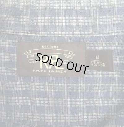 画像2: RRL 6ボタン チンスト＆マチ付き 隠しボタンダウンシャツ インディゴ (USED)