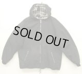 60'S ユーロヴィンテージ リバーシブル フルジップ スモックパーカー ブラック/チェック柄 (VINTAGE)