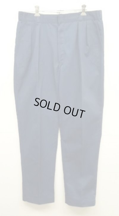 画像1: 80'S DICKIES チビタグ ツープリーツ ワークパンツ ネイビー W36L32 USA製 (VINTAGE)