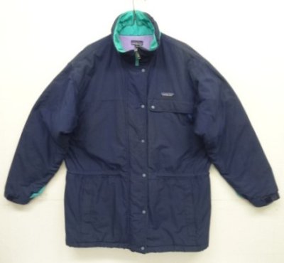 画像1: 90'S PATAGONIA "GUIDE PARKA" 旧タグ 中綿入り ハーフコート ネイビー (VINTAGE)