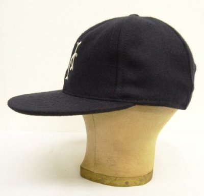 画像3: COOPERSTOWN BALL CAP "NEW YORK CUBANS" 汗止め&バックストラップレザー製 ウールキャップ ネイビー USA製 (NEW)