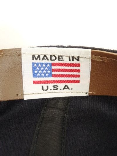 画像7: COOPERSTOWN BALL CAP "NEWYORK BLACK YANKEES" 汗止め&バックストラップレザー製 ウールキャップ ネイビー USA製 (NEW)