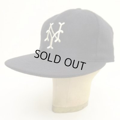 画像1: COOPERSTOWN BALL CAP "NEW YORK CUBANS" 汗止め＆バックストラップレザー製 ウールキャップ ネイビー USA製 (NEW)